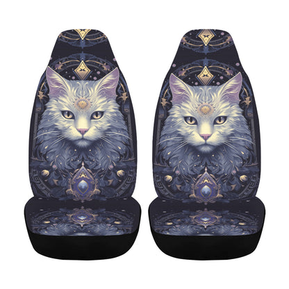 Magical White Cat Witchy Car Seat Covers-MoonChildWorld