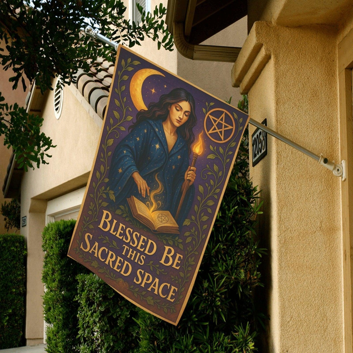Magical Witch Garden Flag & Wicca House Flag - Witchy Outdoor Decor-MoonChildWorld