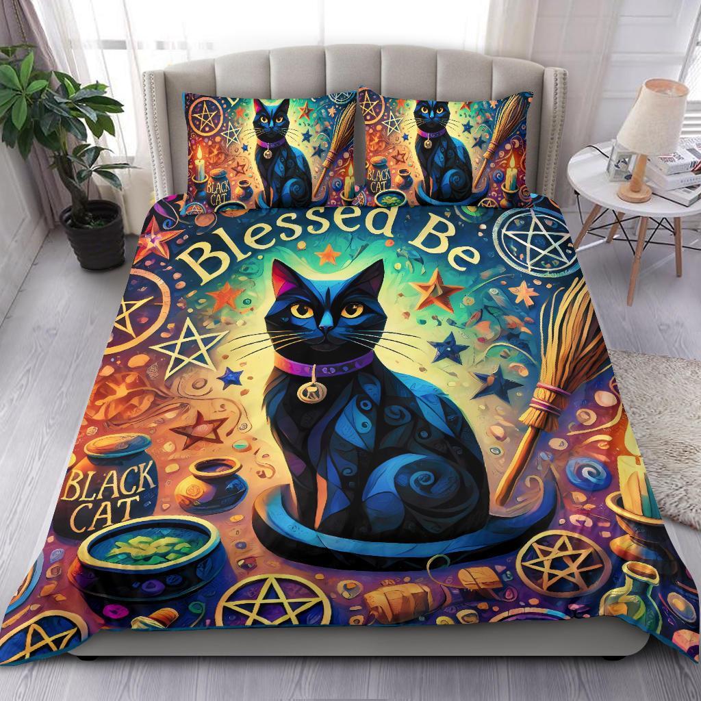 Magician Black Cat Wicca Bedding Set for Witch Home Decor-MoonChildWorld