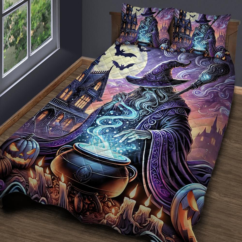 Magician Wizard Quilt Bedding Set for Halloween-MoonChildWorld