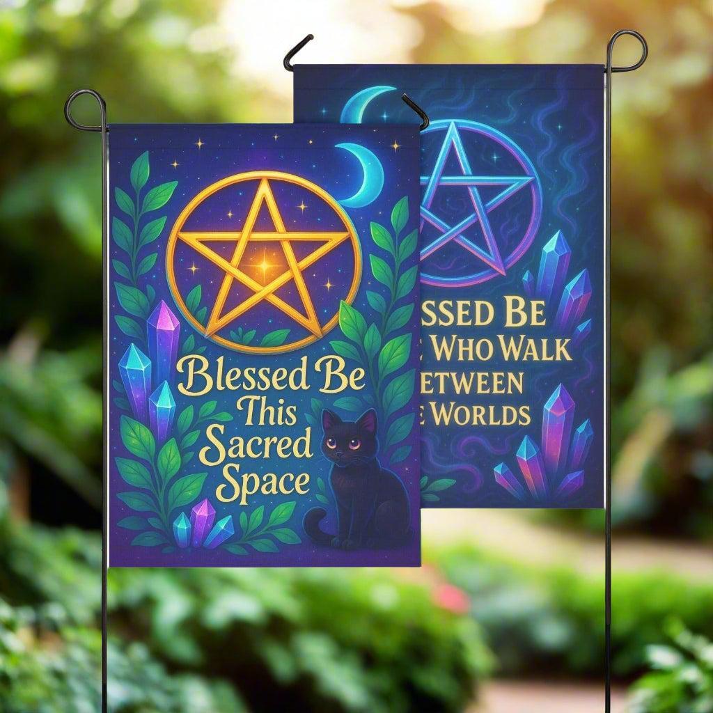 Magick Pentacle Wicca Garden Flag & House Flag - Wiccan Pagan Outdoor Decor-MoonChildWorld