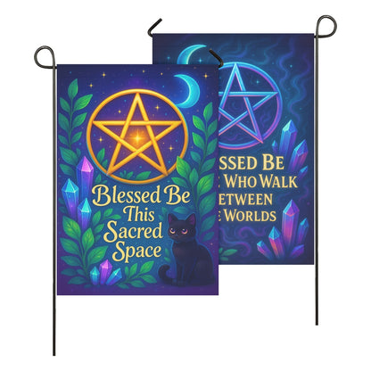 Magick Pentacle Wicca Garden Flag & House Flag - Wiccan Pagan Outdoor Decor-MoonChildWorld