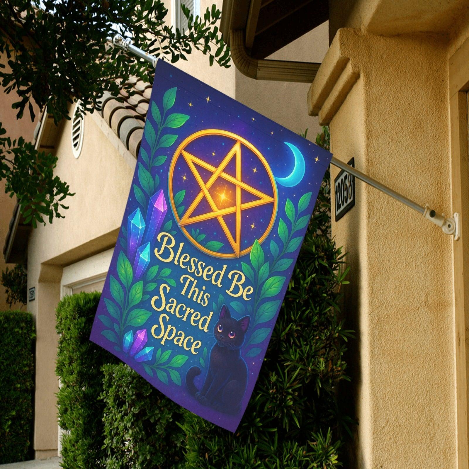 Magick Pentacle Wicca Garden Flag & House Flag - Wiccan Pagan Outdoor Decor-MoonChildWorld