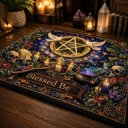 Magick Pentacle Wiccan Area Rug – Witch Cauldron Carpet Halloween Home Decor_mockup_3.webp