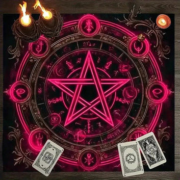 Magick Pentagram Wicca Altar Cloth - Witchcraft Tarot Tablecloth for Reading Divination Pagan Home Decor-MoonChildWorld
