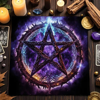 Magick Pentagram Witchcraft Tarot Tablecloth Witchy Altar Cloth for Divination Wicca Pagan Decor-MoonChildWorld
