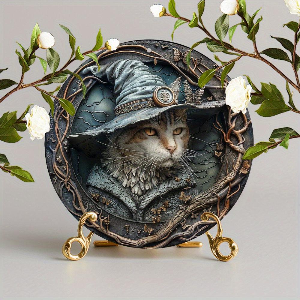 Majestic Wizard Cat Metal Sign Magic Cat Home Decor-MoonChildWorld