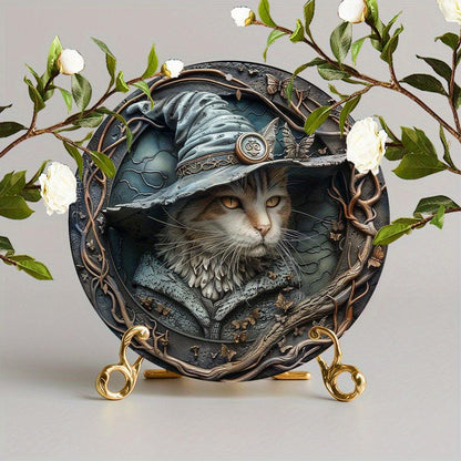Majestic Wizard Cat Metal Sign Magic Cat Home Decor-MoonChildWorld