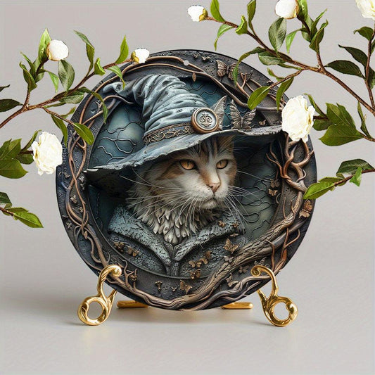 Majestic Wizard Cat Metal Sign Magic Cat Home Decor-MoonChildWorld