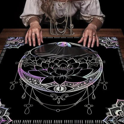 Mandala Design Pagan Altar Cloth Witchy Tarot Cloth for Reading Divination Witch Ritual Decor-MoonChildWorld