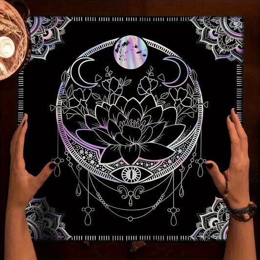 Mandala Design Pagan Altar Cloth Witchy Tarot Cloth for Reading Divination Witch Ritual Decor-MoonChildWorld