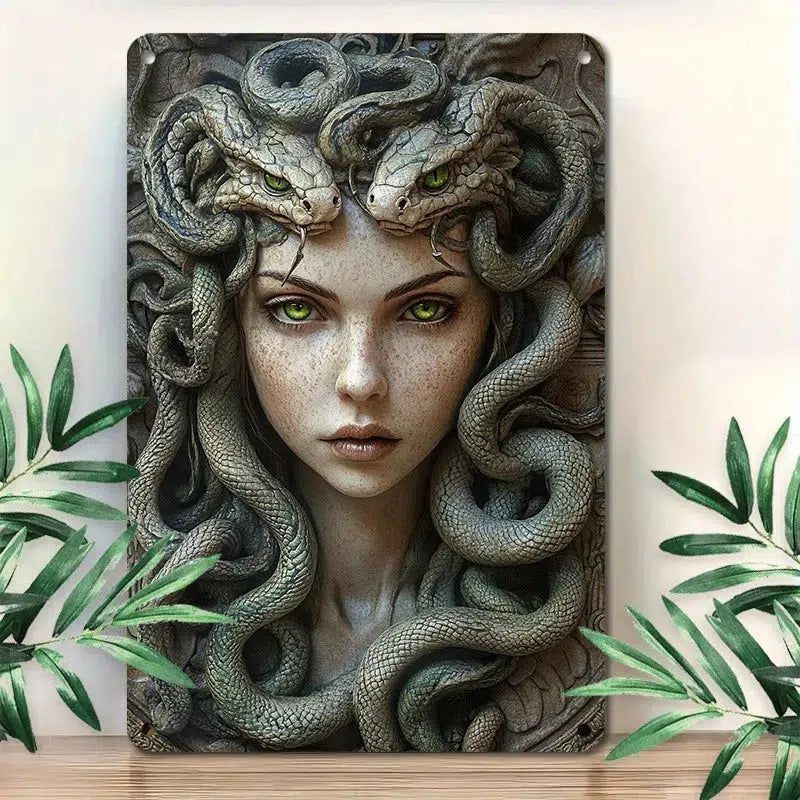 Medusa Goddess Wall Decor Medusa Metal Sign Greek Mythology Decor-MoonChildWorld