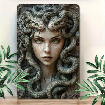 Medusa Goddess Wall Decor Medusa Metal Sign Greek Mythology Decor-MoonChildWorld