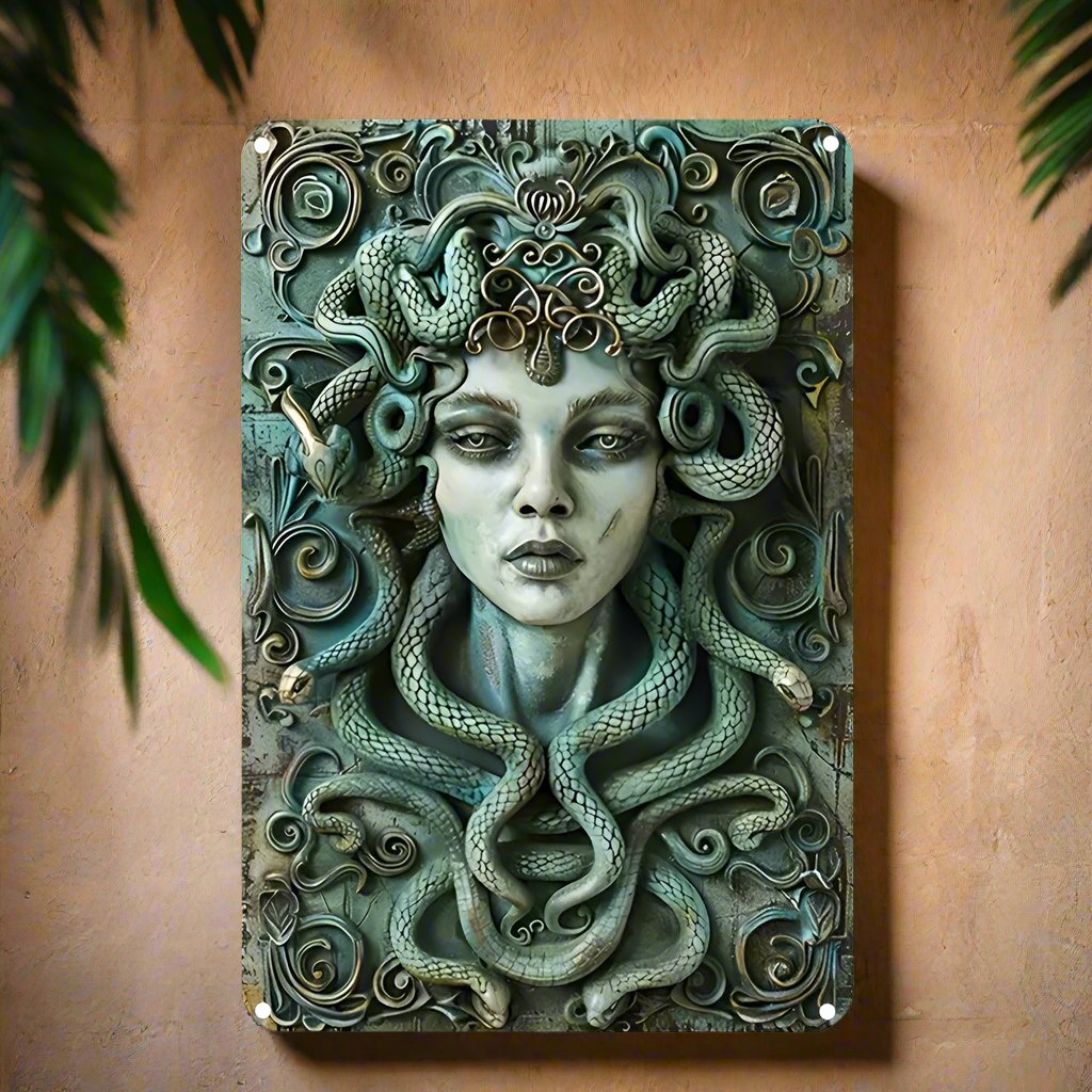 Medusa Goddess Wall Decor Medusa Metal Sign Greek Mythology Decor-MoonChildWorld