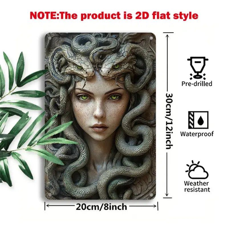 Medusa Goddess Wall Decor Medusa Metal Sign Greek Mythology Decor-MoonChildWorld