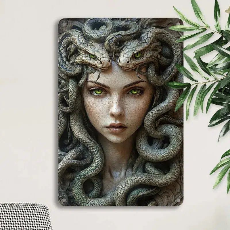 Medusa Goddess Wall Decor Medusa Metal Sign Greek Mythology Decor-MoonChildWorld