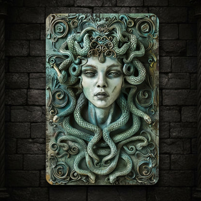 Medusa Goddess Wall Decor Medusa Metal Sign Greek Mythology Decor-MoonChildWorld