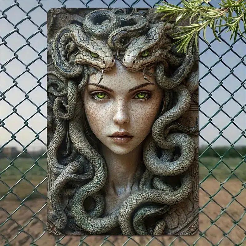 Medusa Goddess Wall Decor Medusa Metal Sign Greek Mythology Decor-MoonChildWorld