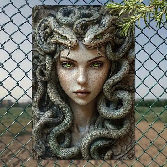 Medusa Goddess Wall Decor Medusa Metal Sign Greek Mythology Decor-MoonChildWorld