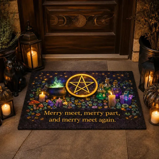 Wicca Pentacle Witchy Doormat – Pagan Welcome Mat for Cottagecore Decor_mockup_1.webp