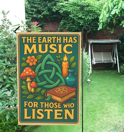 Merry Yule Witchy Garden Flag and Wiccan House Flag for Pagan Yule Home Decor-MoonChildWorld