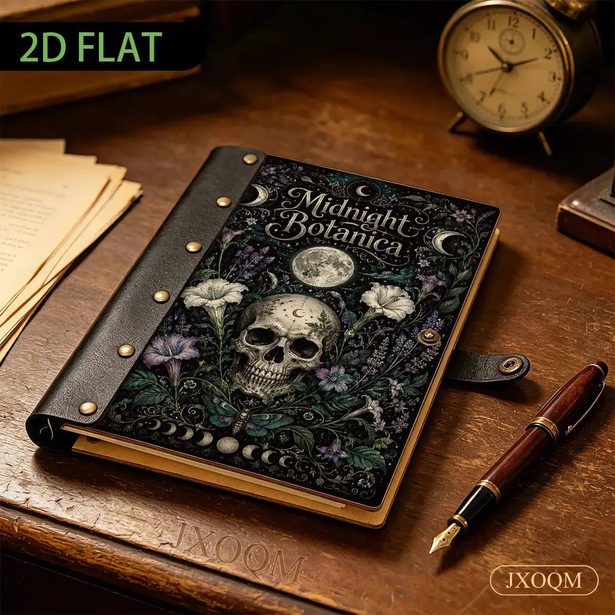 Midnight Skull Moth Journal - gothic grimoire - MoonChildWorld