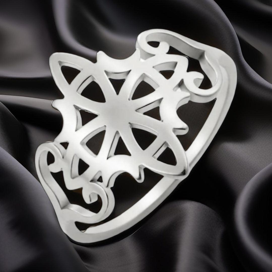 Moon Celtic Knot Open Ring Pagan Triquetra Witch Ring Witchcraft Jewelry-MoonChildWorld