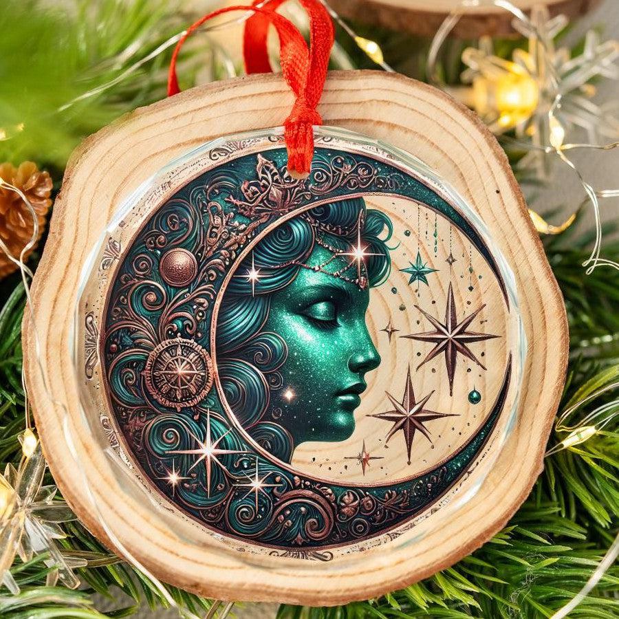 Moon Goddess Glass Ornament Celestial Christmas Ornament-MoonChildWorld