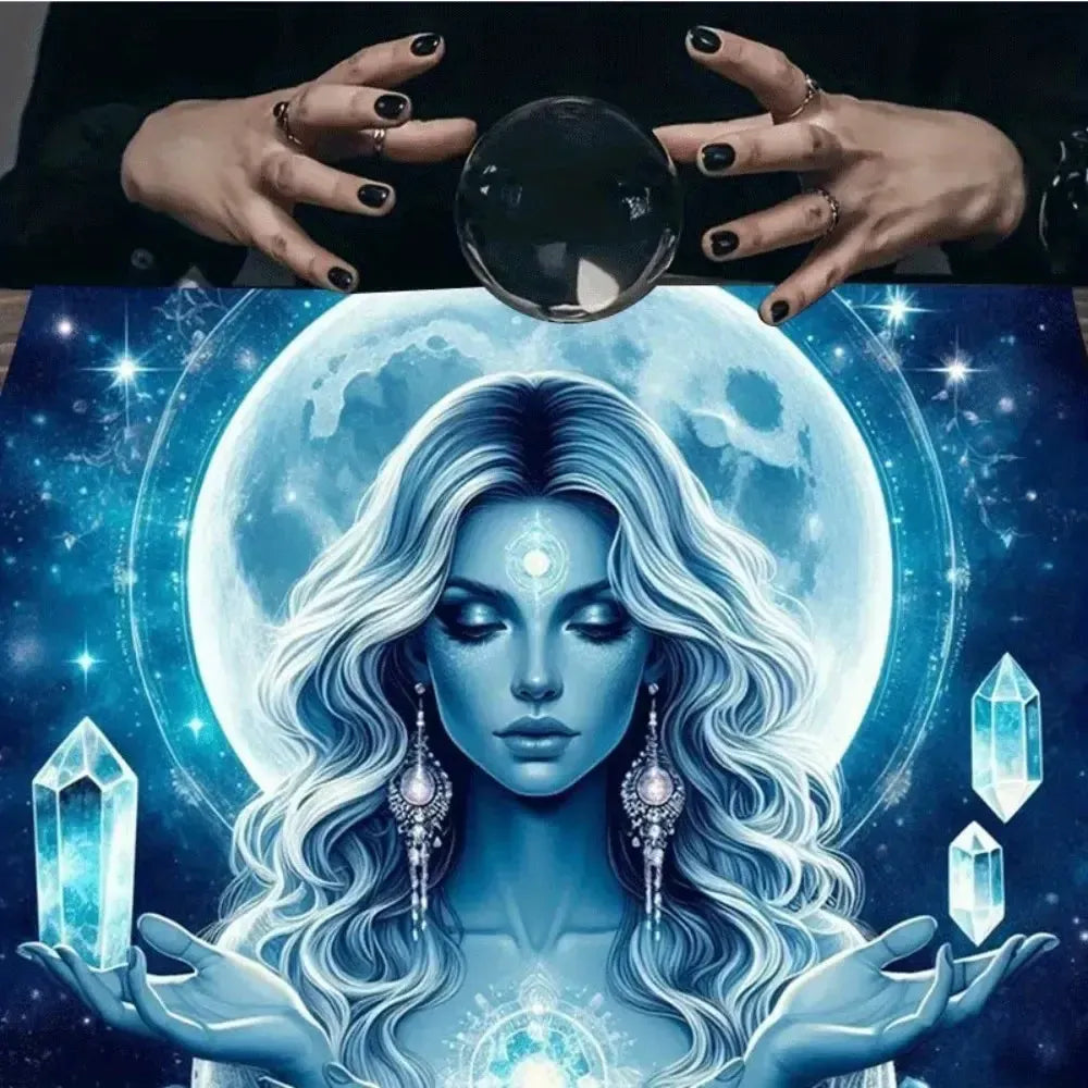 Moon Goddess Pagan Tarot Tablecloth Witchy Altar Cloth for Divination Wiccan Home Decor