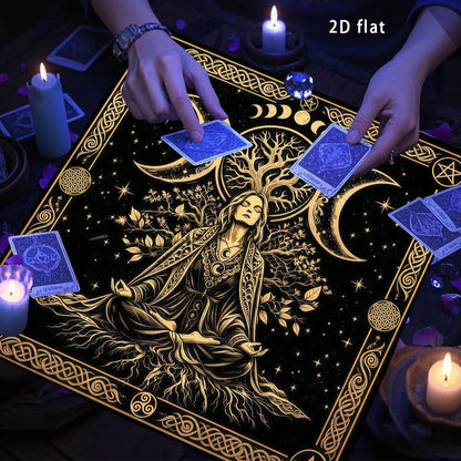 Moon Goddess Tree of Life Tarot Altar Cloth Divination Mat-MoonChildWorld