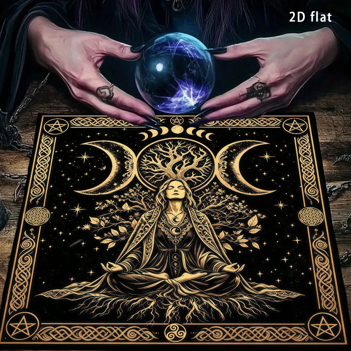 Moon Goddess Tree of Life Tarot Altar Cloth Divination Mat-MoonChildWorld