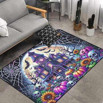 Moon Gothic Castle Area Rug Spooky Carpet for Halloween-MoonChildWorld