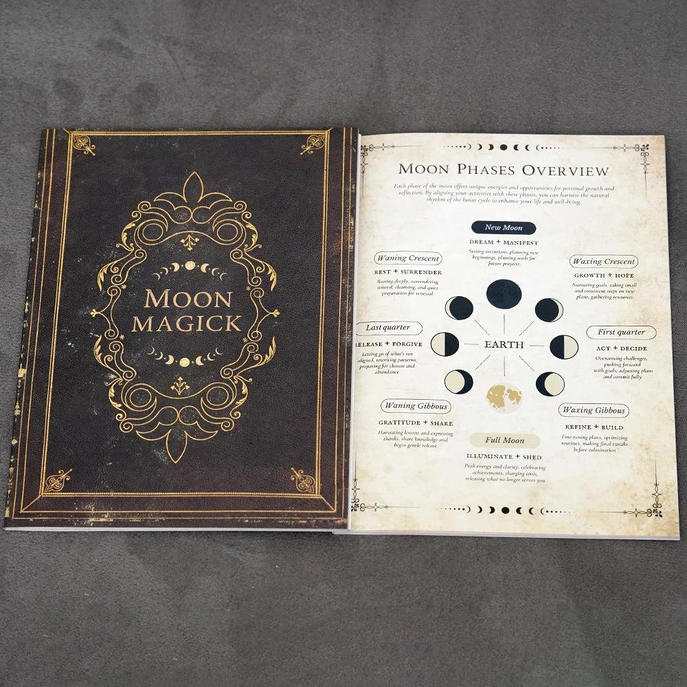 Moon Magic Journal Lunar Spellbook Grimoire Notebook for Witchcraft Ritual Planning Moon Phase Tracking-MoonChildWorld