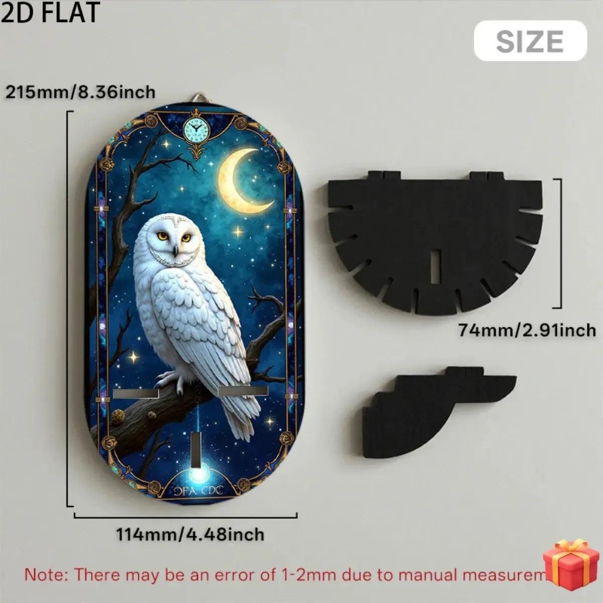 Moon Owl Wall Shelf for Crystals & Candles – Wooden Mystical Floating Shelf Wicca Altar Decor-MoonChildWorld