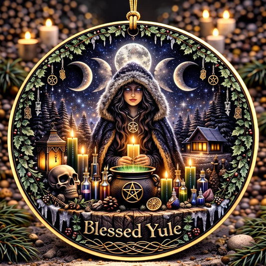 Moon Phase Goddess Pagan Yule Ceramic Ornament – Wiccan Christmas Home Decor-MoonChildWorld