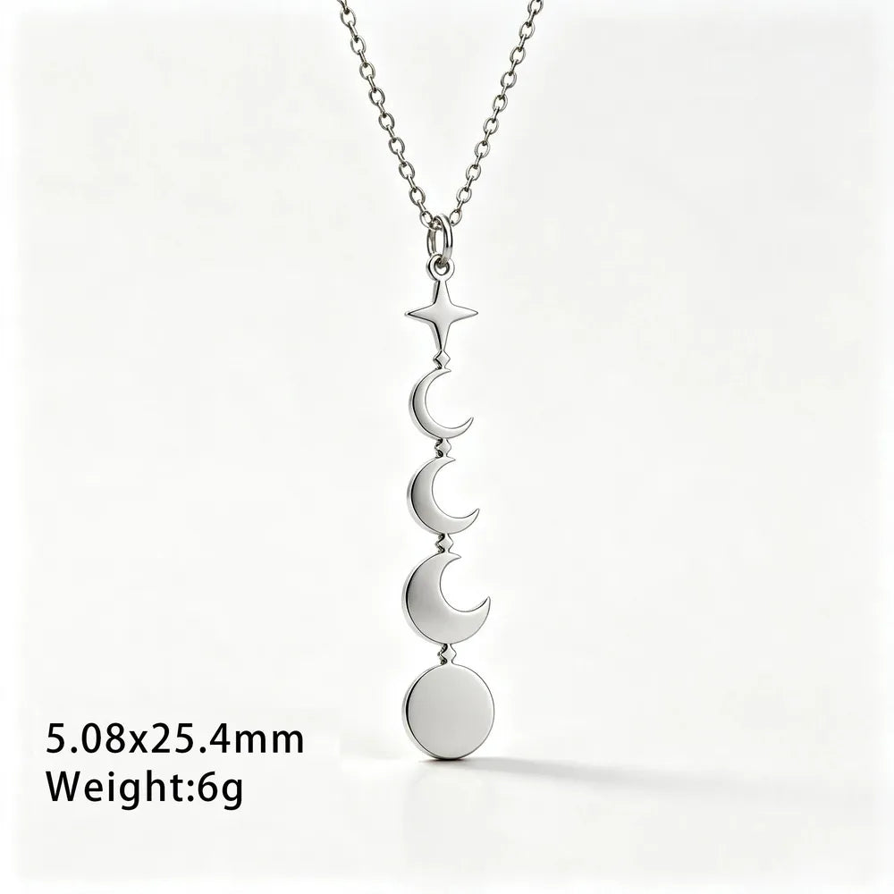 Moon Phase Lunar Cycle Pendant Necklace Celestial Jewelry-MoonChildWorld