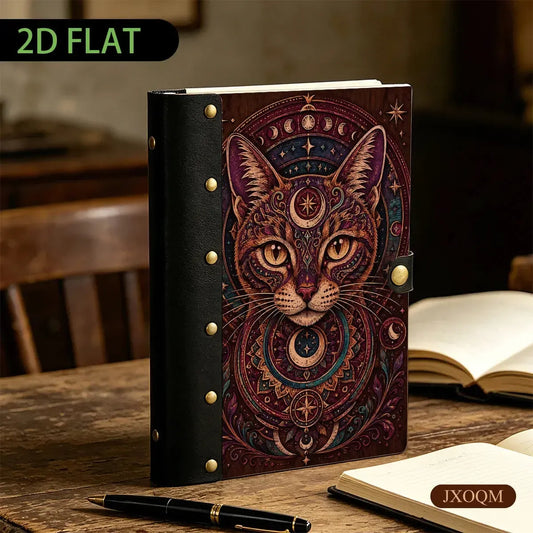 Moon Phase Mystical Cat Journal - moon phase journal - MoonChildWorld