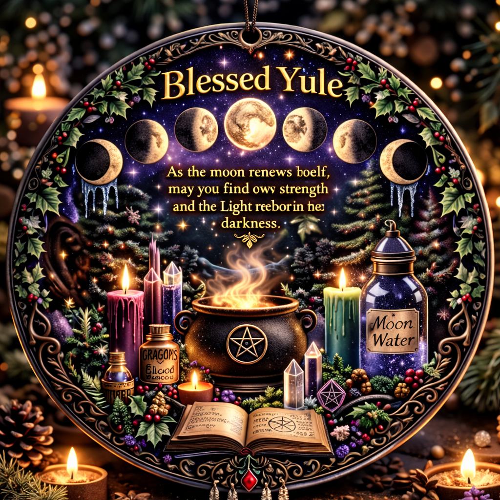 Moon Phase Triple Moon Christmas Ceramic Ornament for Witch & Wiccan – Pagan Yule Ornament-MoonChildWorld