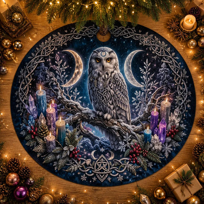 Moon Phases Celtic Owl Yule Tree Skirt – Pagan Witch Gothic Decor_mockup_1.webp