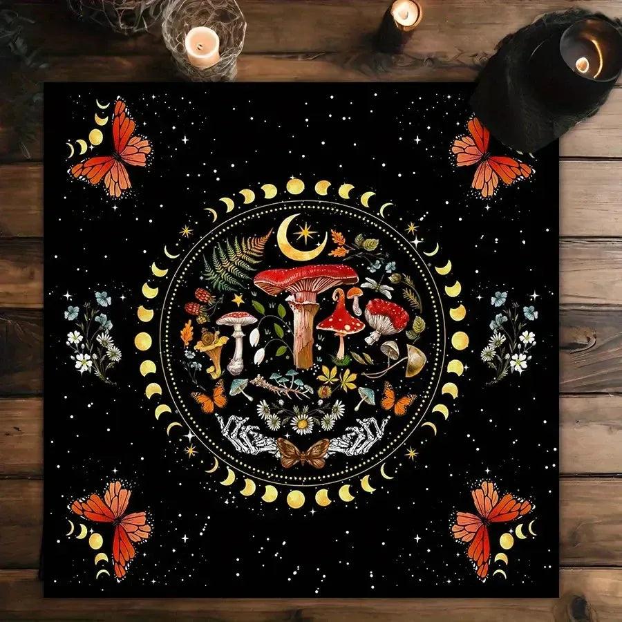 Moon Phases Forest Witchy Altar Cloth - Witchcraft Tarot Tablecloth for Reading Divination Wicca Home Decor-MoonChildWorld