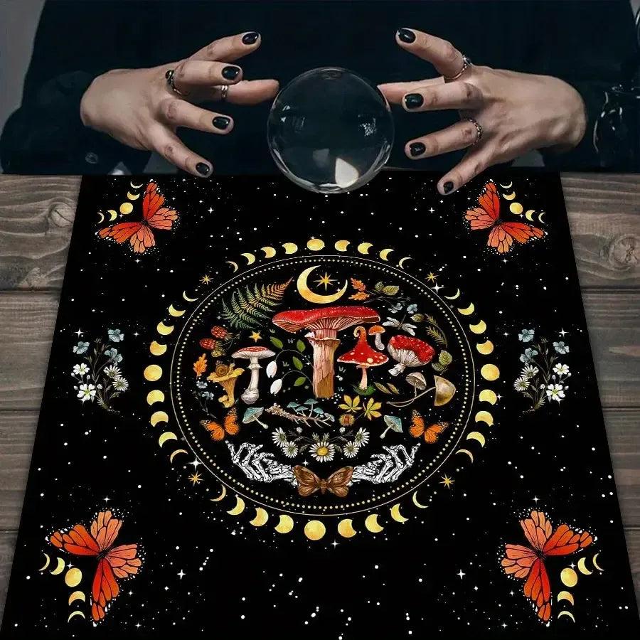 Moon Phases Forest Witchy Altar Cloth - Witchcraft Tarot Tablecloth for Reading Divination Wicca Home Decor-MoonChildWorld