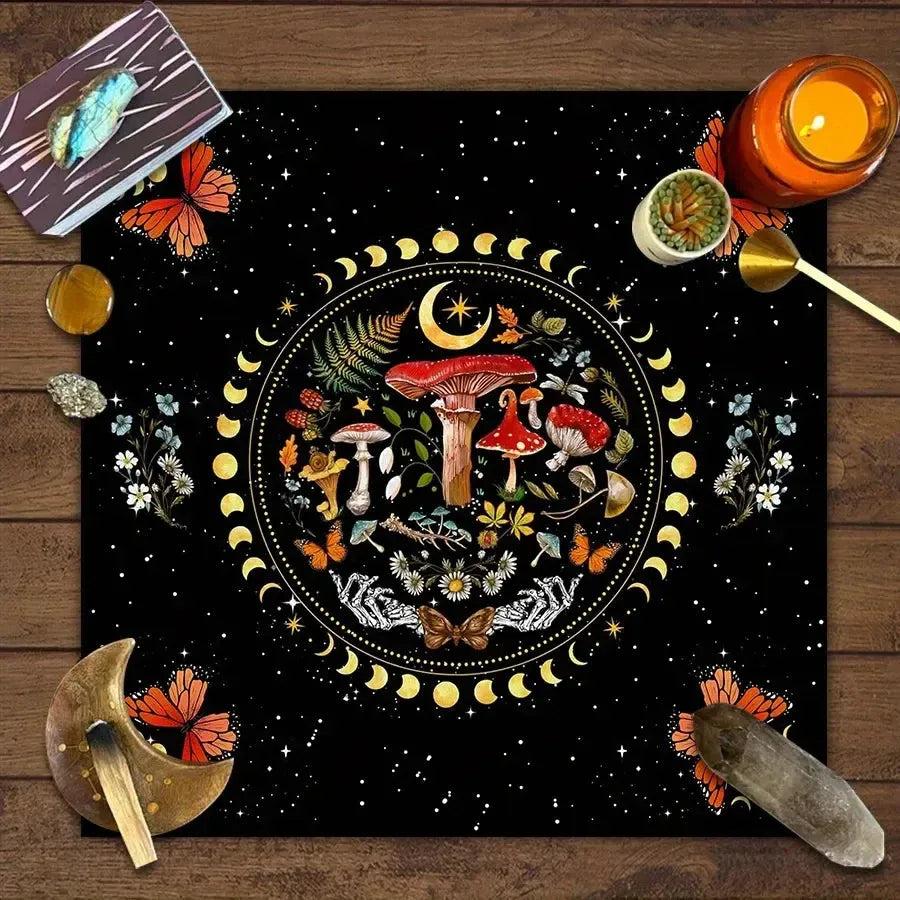 Moon Phases Forest Witchy Altar Cloth - Witchcraft Tarot Tablecloth for Reading Divination Wicca Home Decor-MoonChildWorld