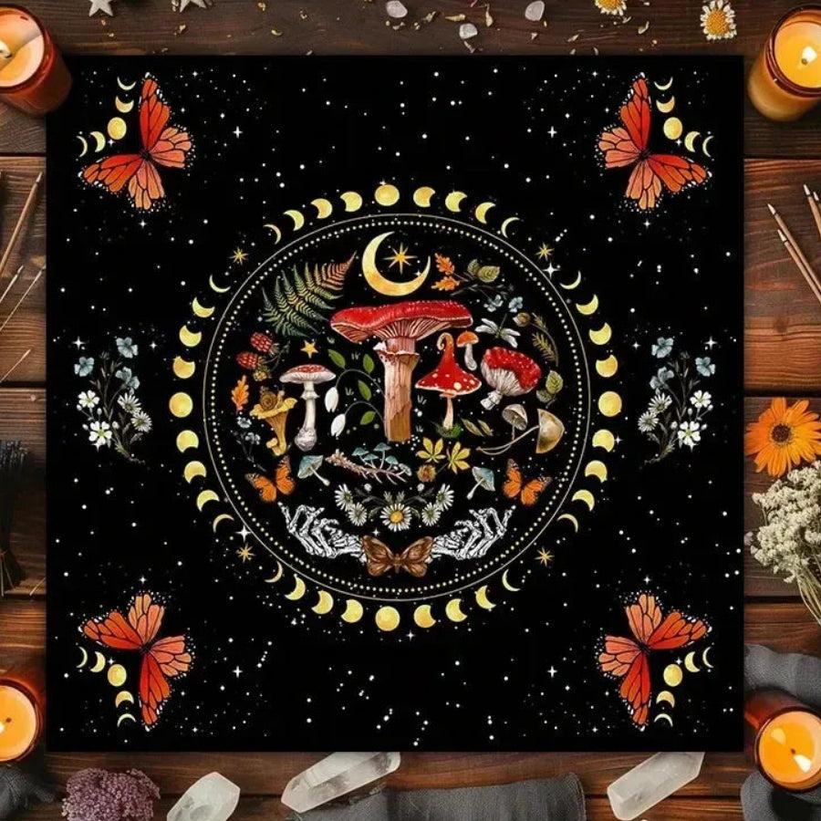 Moon Phases Forest Witchy Altar Cloth - Witchcraft Tarot Tablecloth for Reading Divination Wicca Home Decor-MoonChildWorld