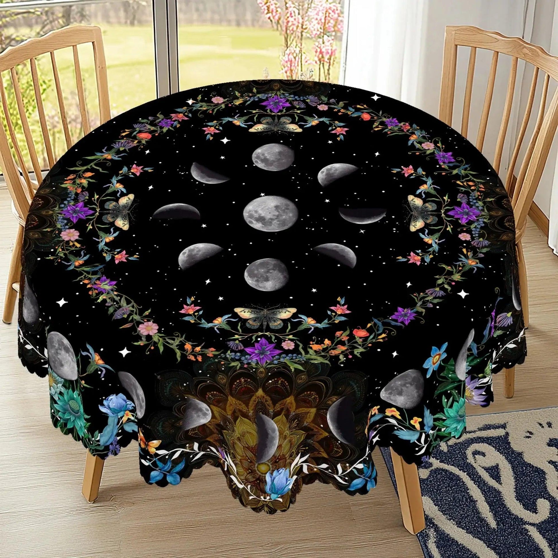 Moon Phases Tablecloth Wicca Pagan Home Decor-MoonChildWorld