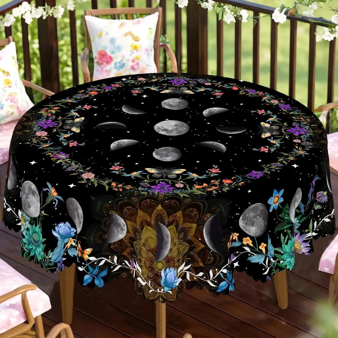 Moon Phases Tablecloth Wicca Pagan Home Decor-MoonChildWorld