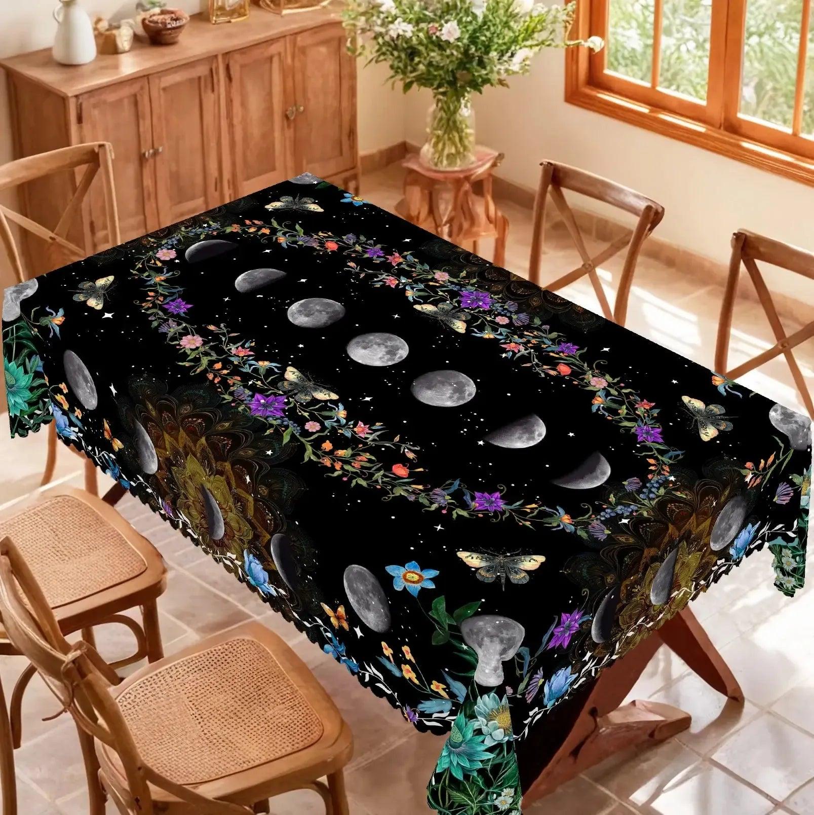 Moon Phases Tablecloth Wicca Pagan Home Decor-MoonChildWorld