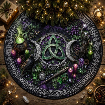 Moon Phases Triple Moon Yule Tree Skirt – Pagan Witchy Gothic Decor_mockup_1.webp
