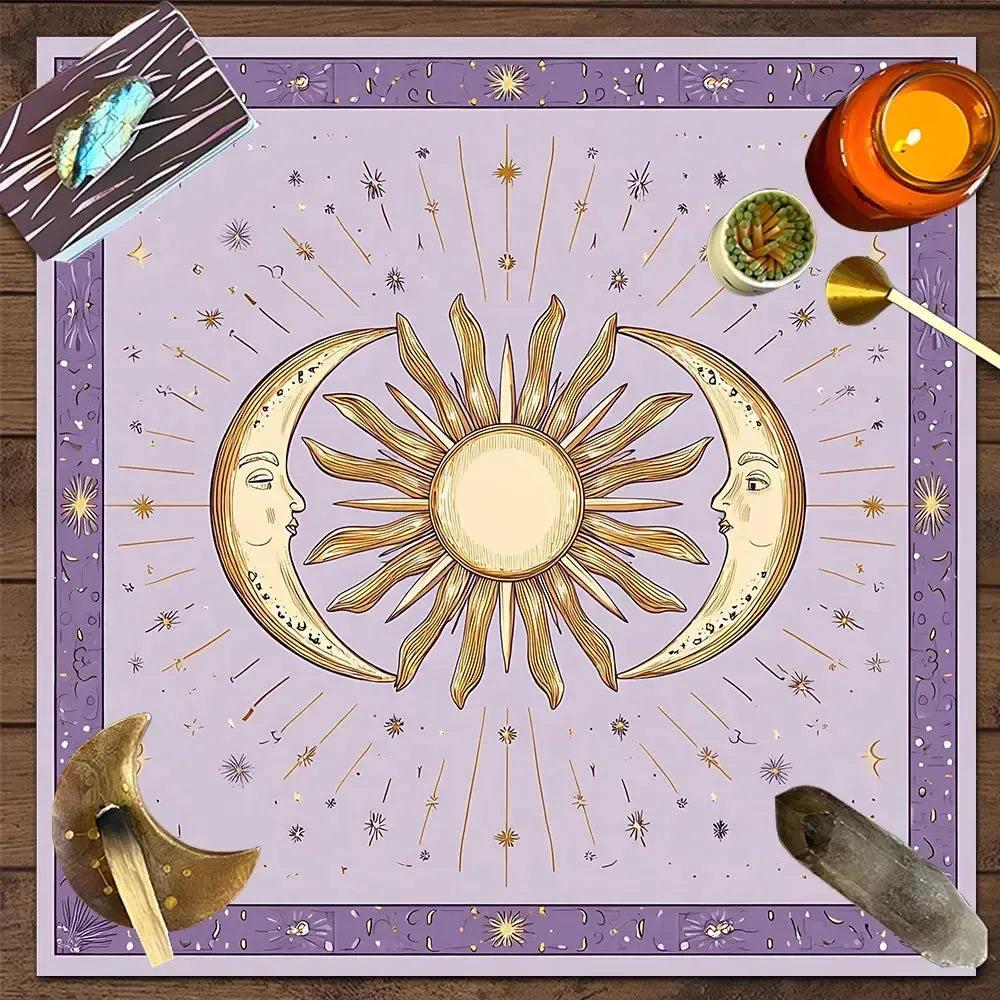 Moon Phases Wicca Altar Cloth Moon Cycle Tarot Tablecloth for Reading Divination Pagan Home Decor-MoonChildWorld