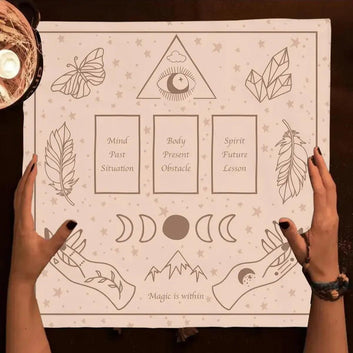 Moon Phases Witchy Hand Altar Cloth - Wicca Tablecloth For Tarot Reading Wiccan Altar Decor-MoonChildWorld