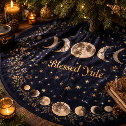 Moon Phases Yule Tree Skirt – Pagan Witch Gothic Decor_mockup_4.webp